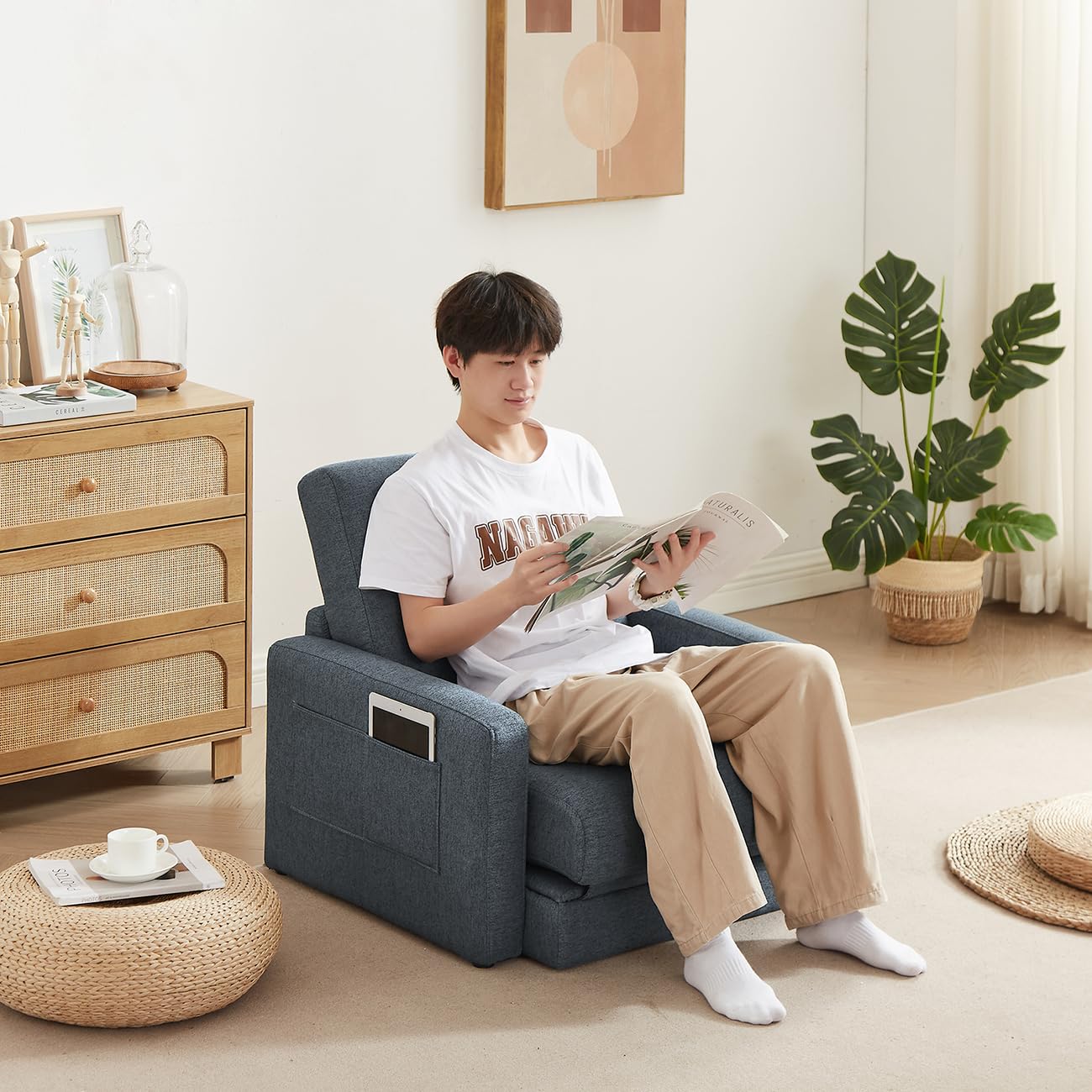 Amazon｜ソファーベッド 1人掛け リクライニングチェアー 3way
